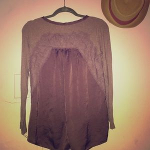 Soft Silk/Cotton Combo Bordeaux Top Mauve Shirt